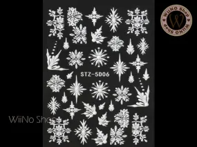 3D Snowflake Adhesive Nail Art Sticker - 1 pc (STZ-5D06)