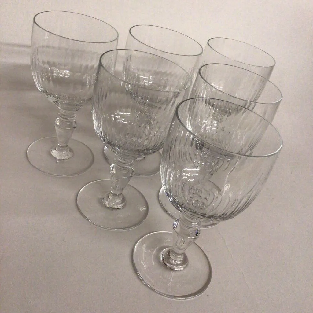 6 Baccarat Renaissance Claret Glasses