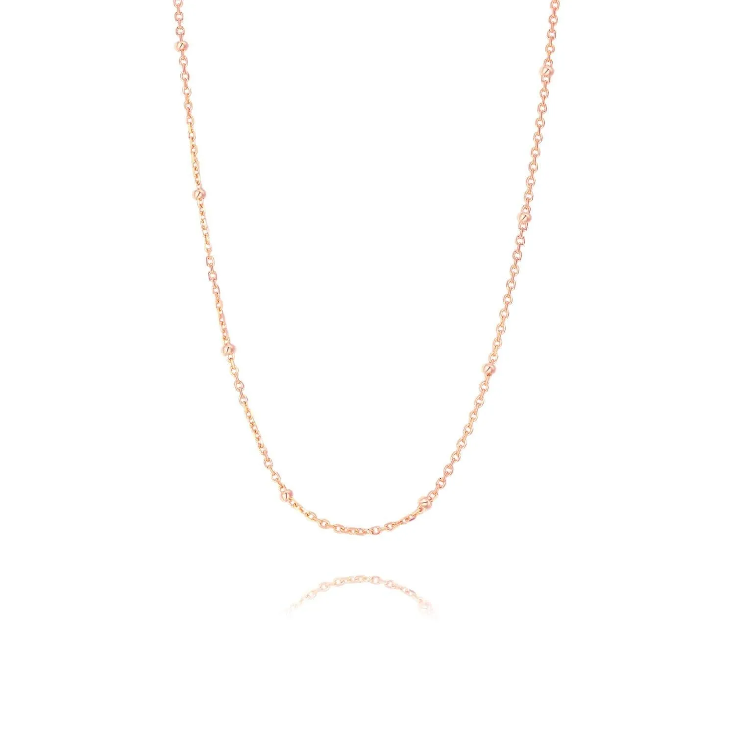 925 Silver Rose Gold Plated Simple Chain Necklace