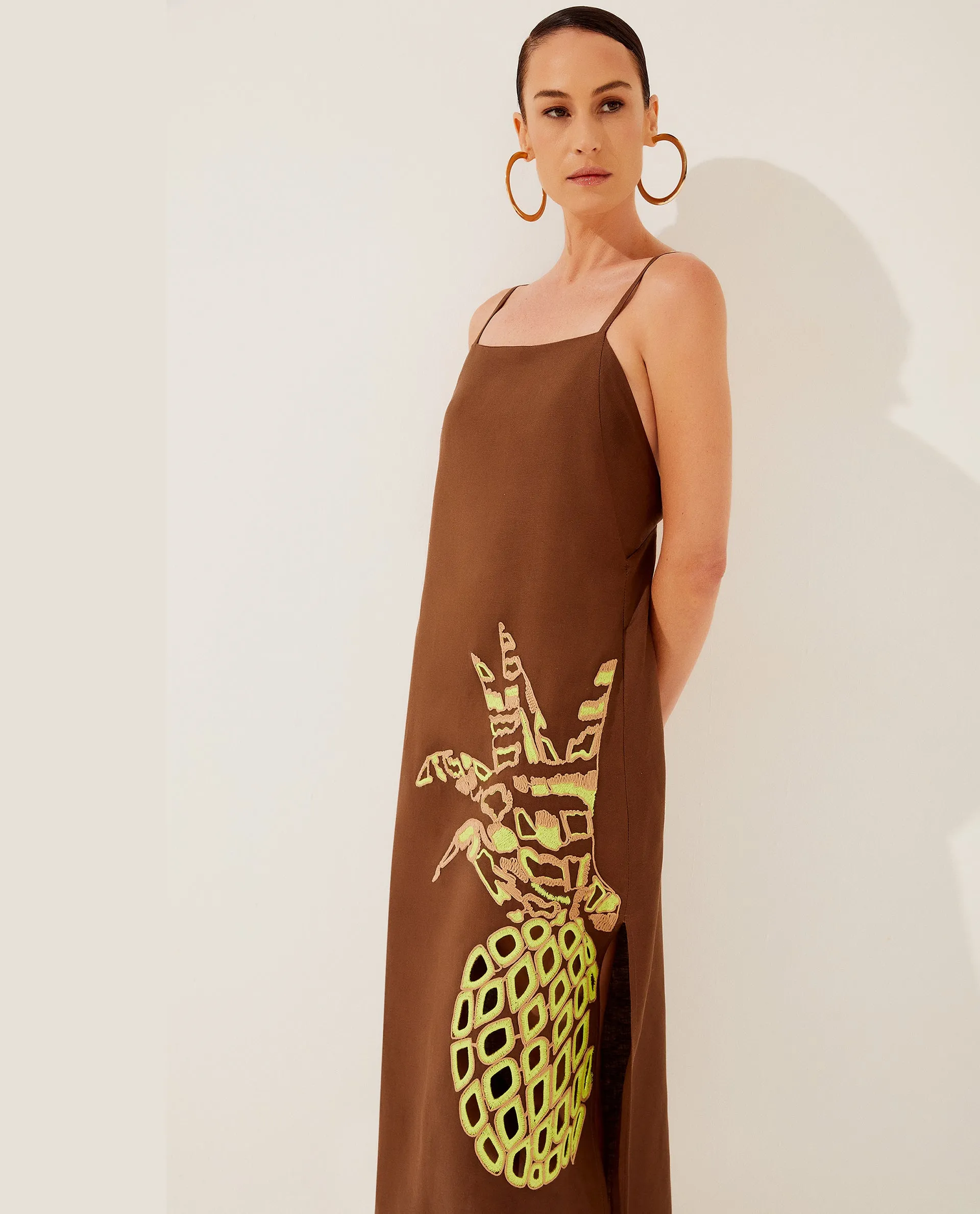 Abacaxi Embroidered Dress