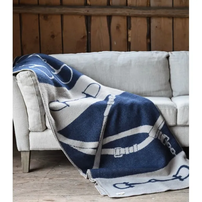 Adamsbro Throw New Zealand Wool Navy