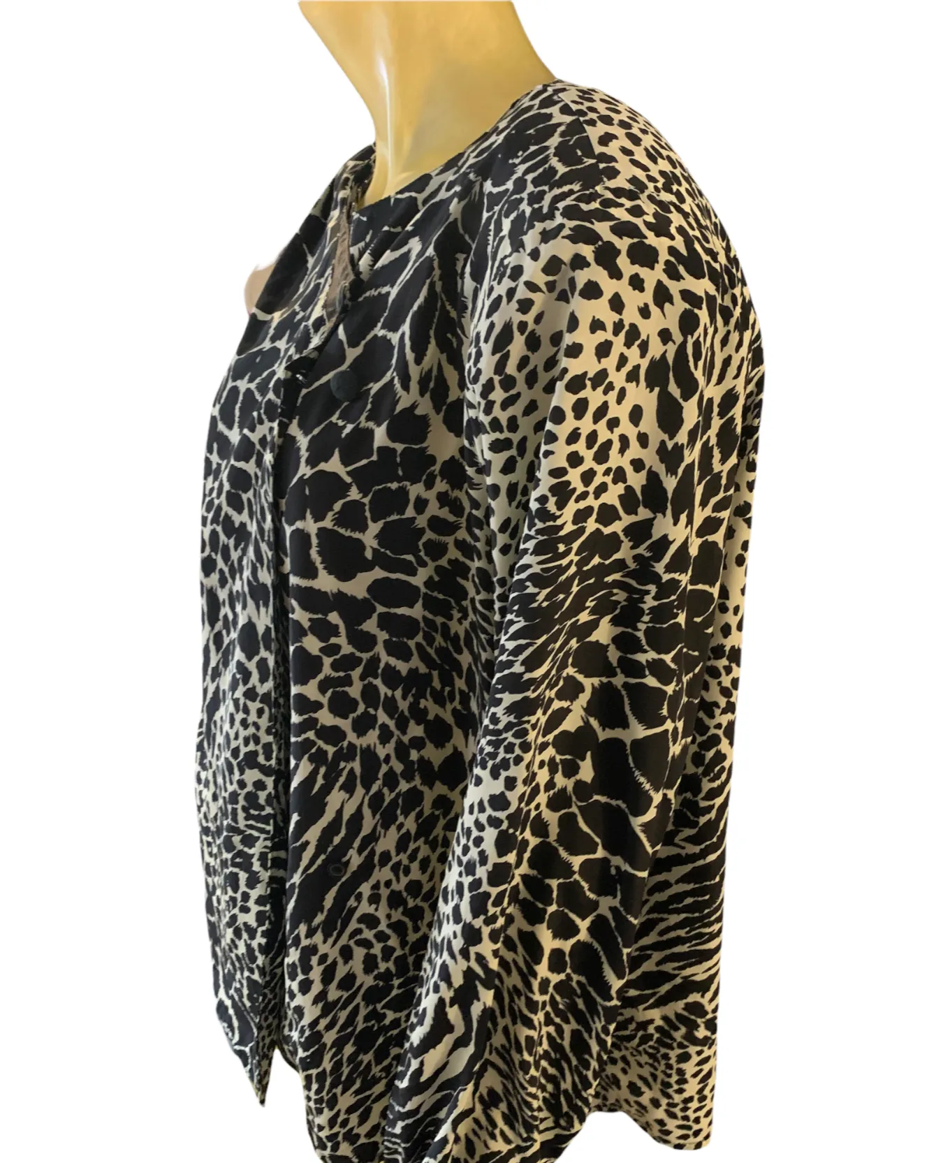 Animal print long sleeve blouse