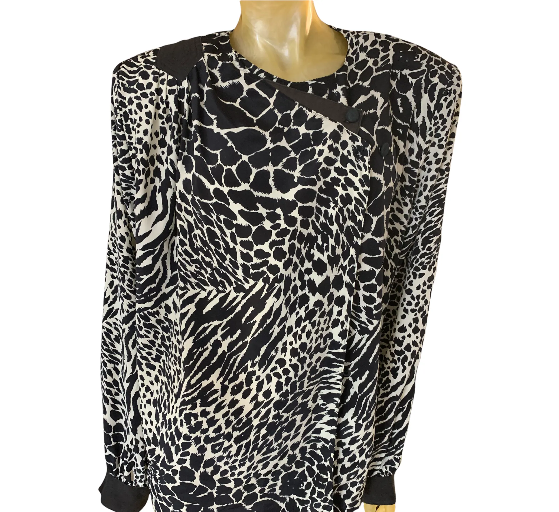 Animal print long sleeve blouse