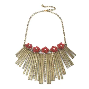 ARABELLA red flower statement necklace