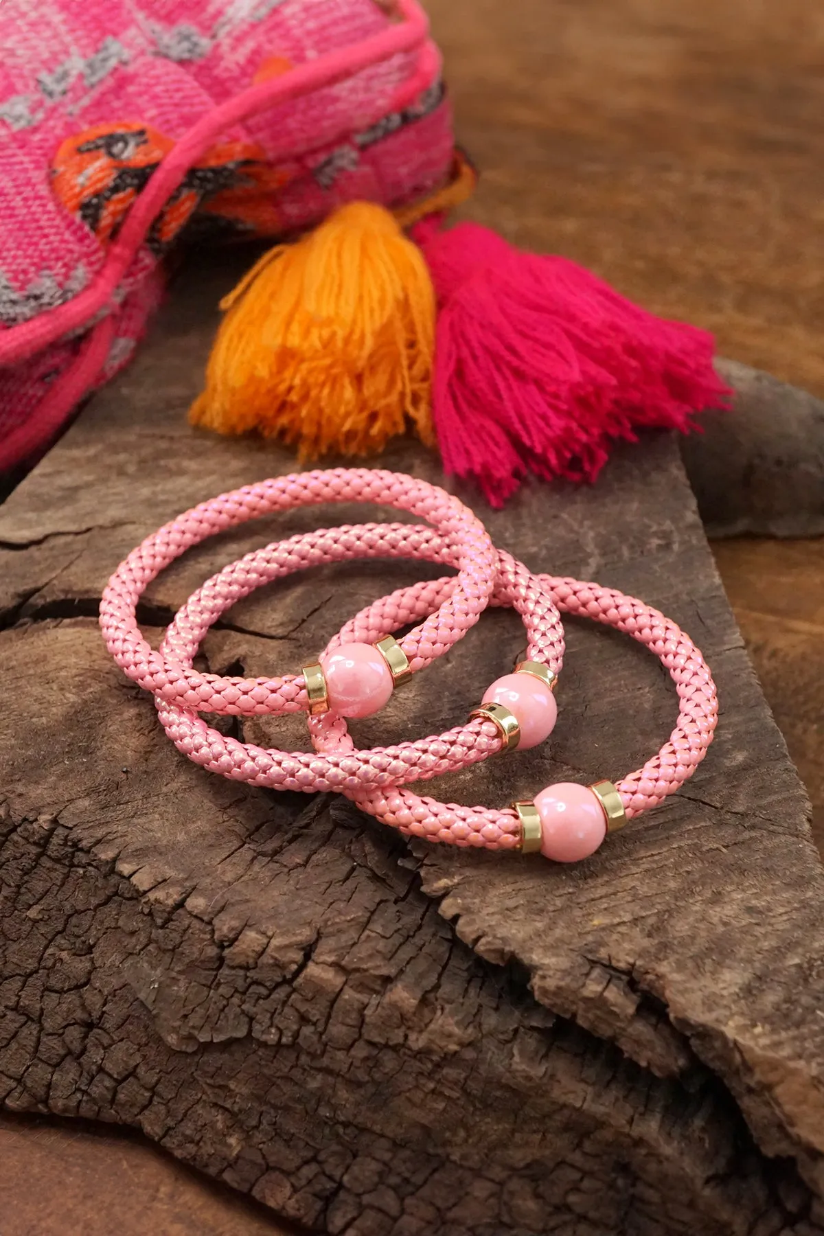 Barbie Pink 3 piece Bracelet stack