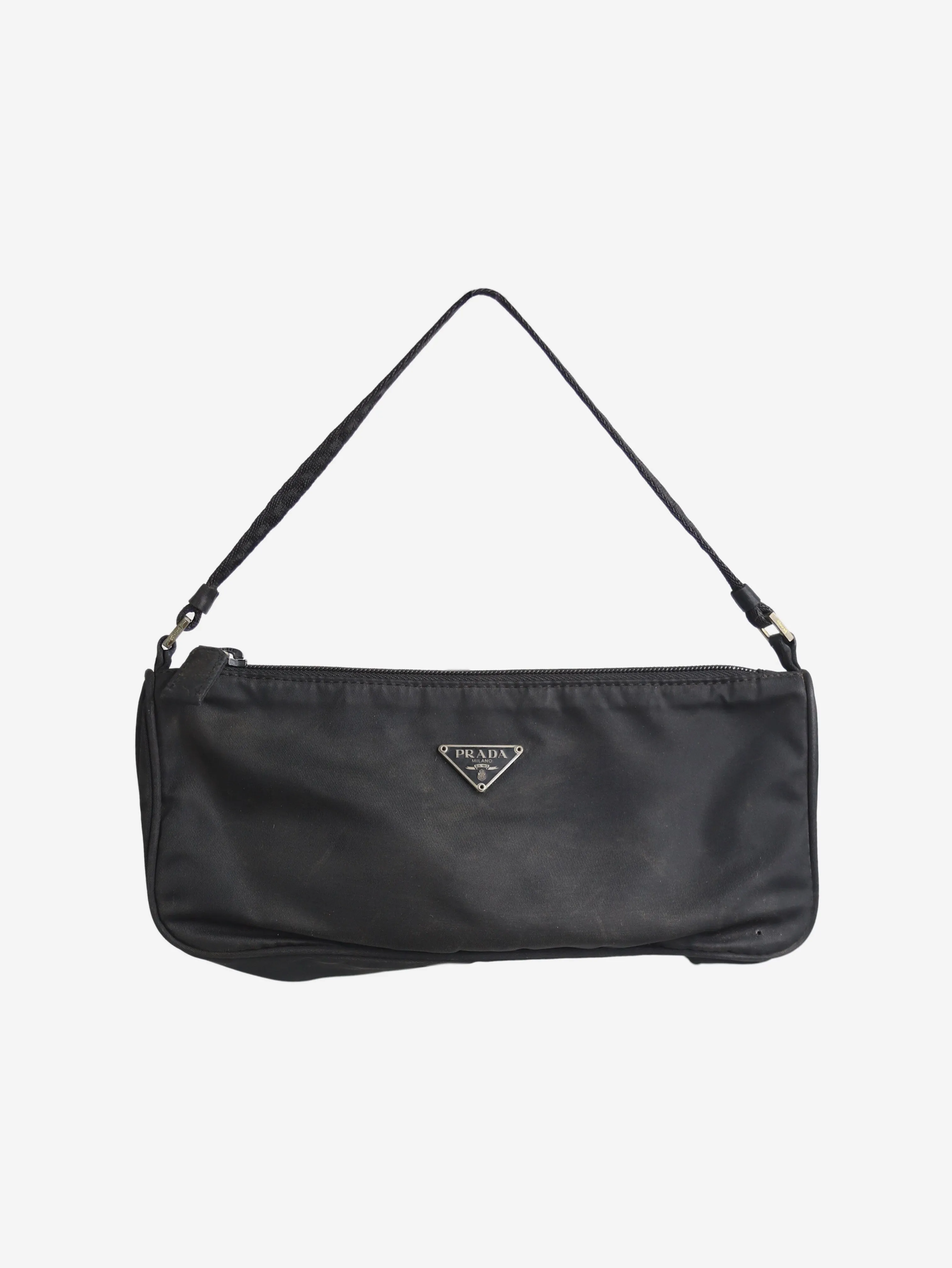 Black Re-Nylon top handle mini bag