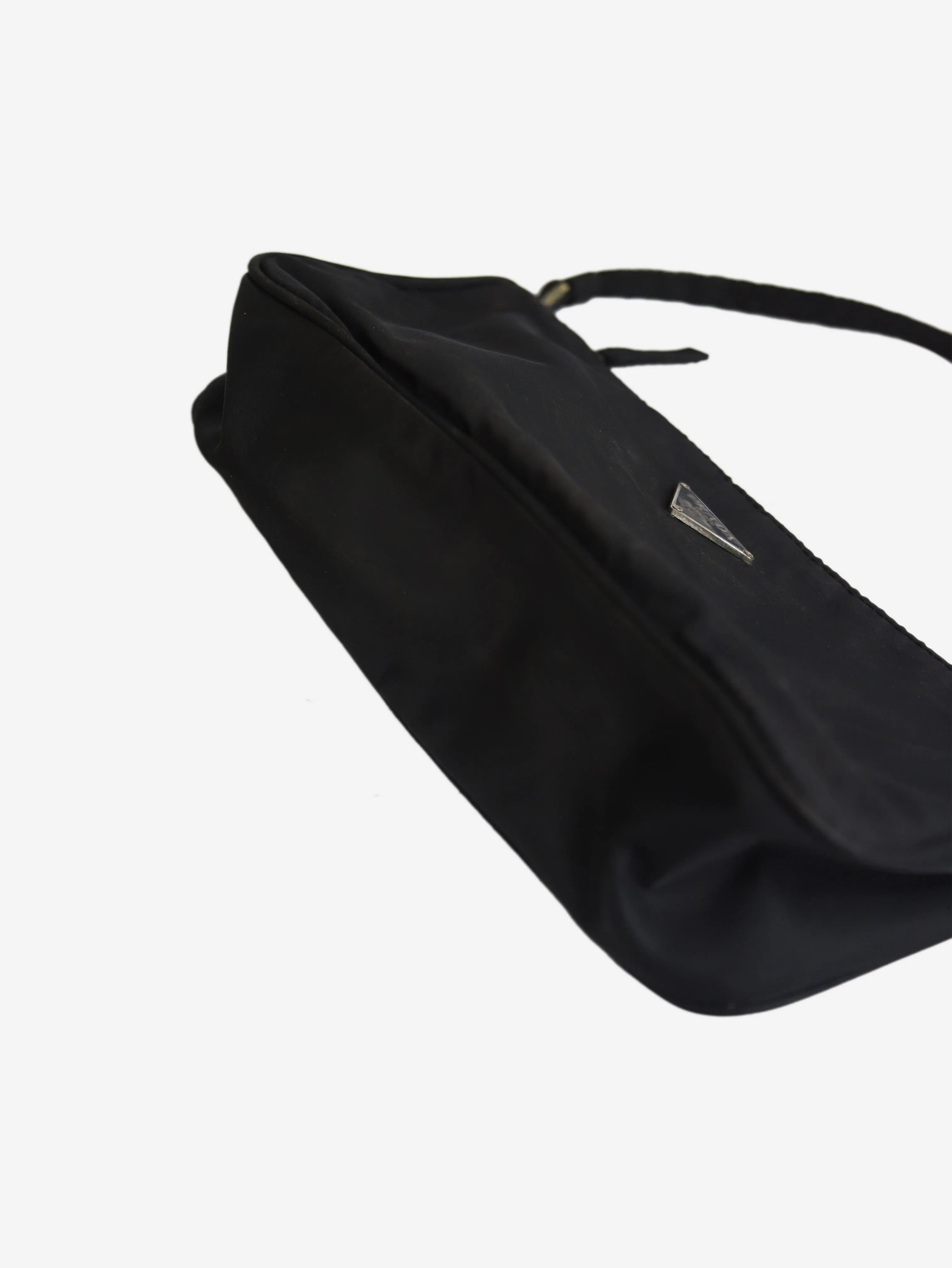 Black Re-Nylon top handle mini bag