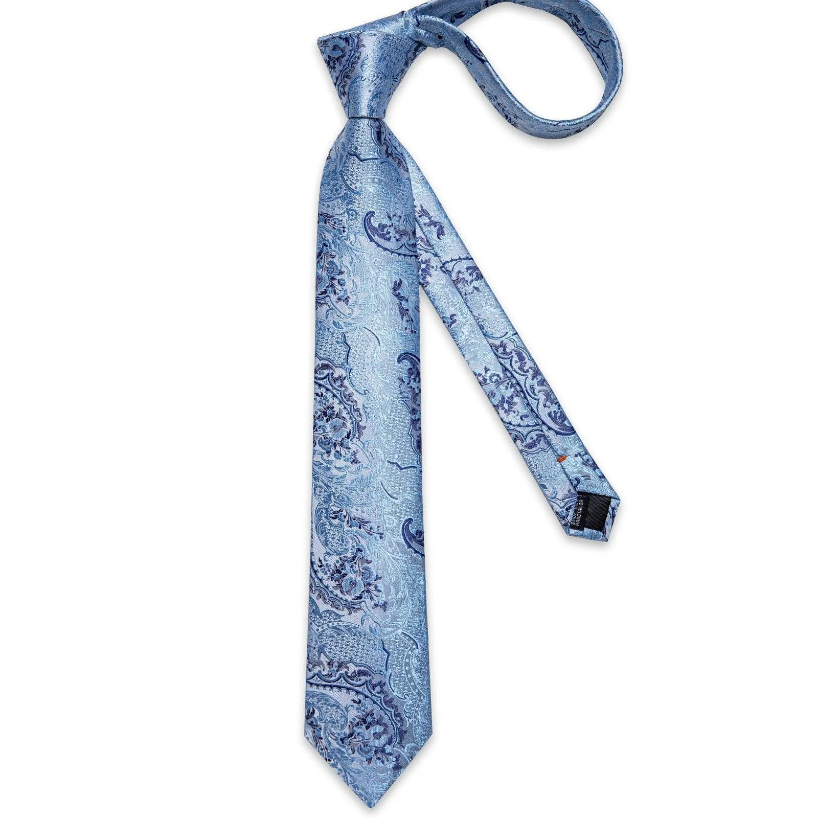 Blue Paisley Silk Necktie Set