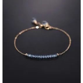 Blue Topaz Yellow 14K Gold Bracelet