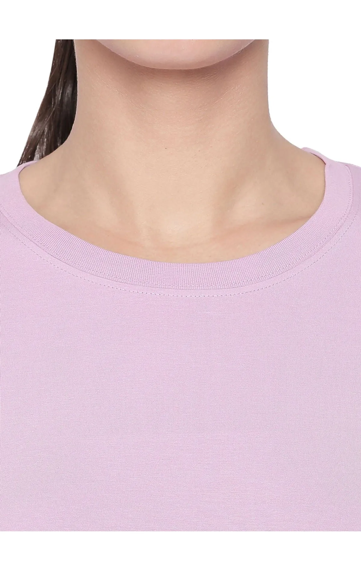 Bodyactive Women Light purple Round Neck Tee-TS19-LTPUR