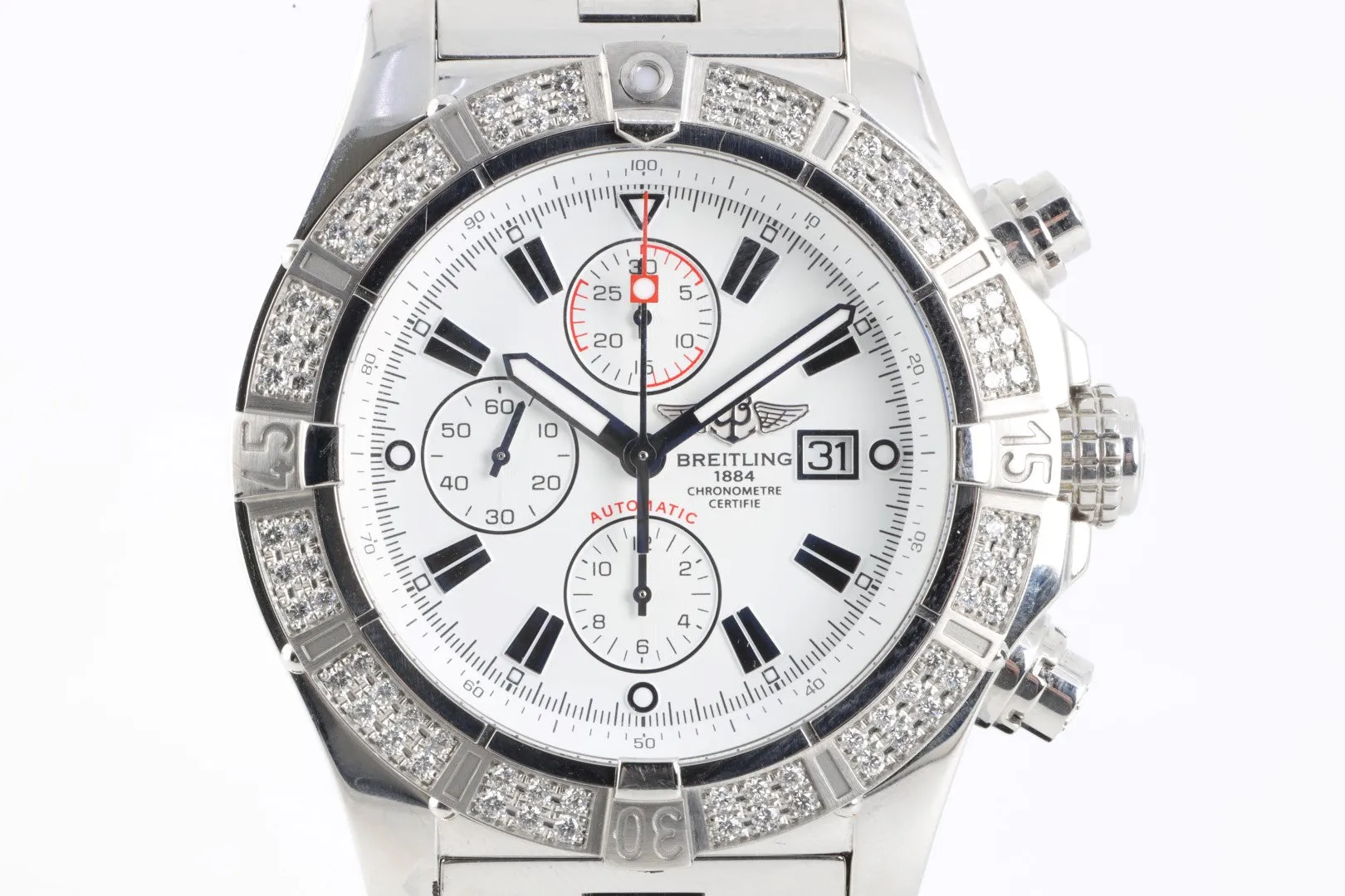 Breitling Super Avenger A13370 (Factory Diamond Bezel) 48mm Men's Watch 2008