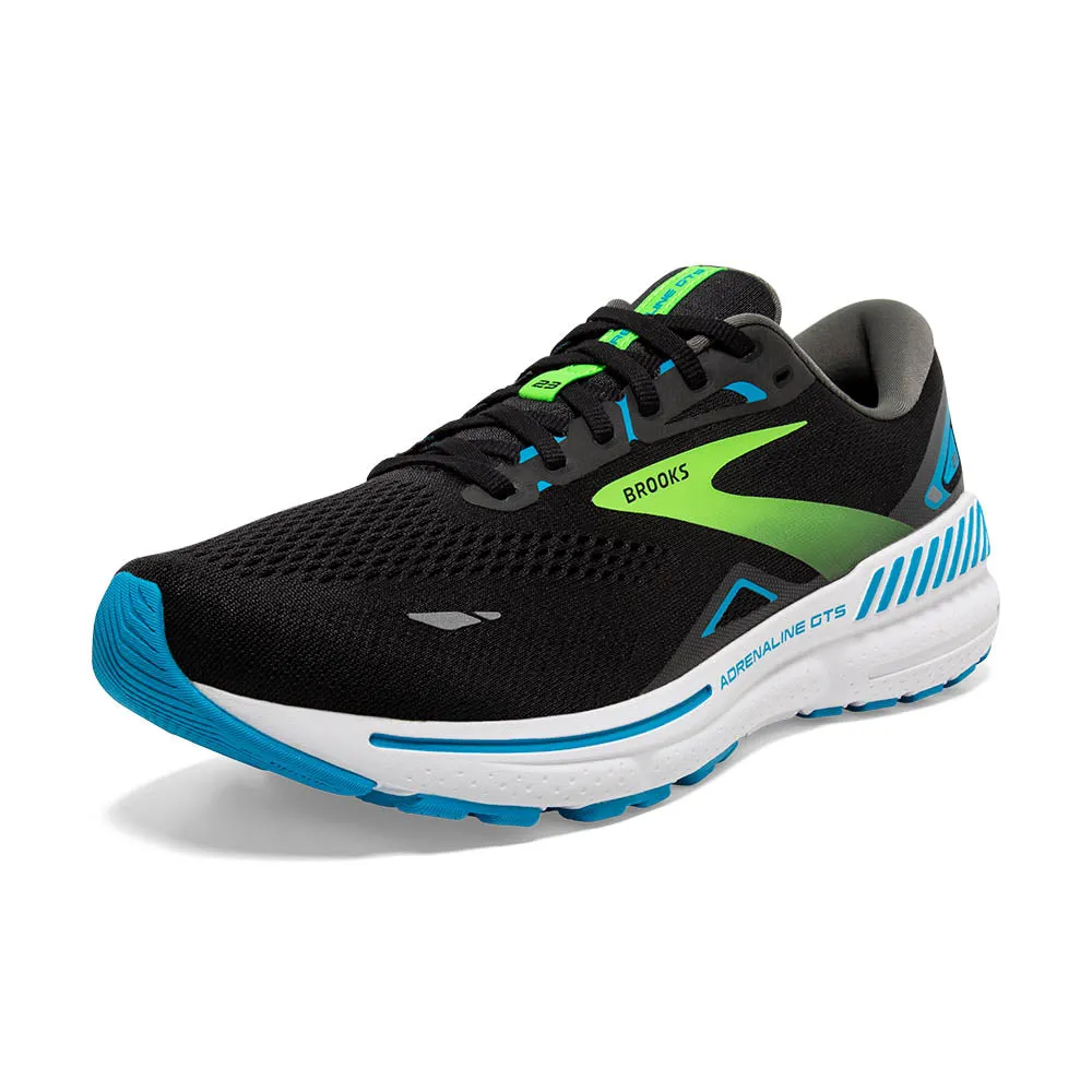 Brooks Adrenaline GTS 23 Wide (Mens) - Black/Hawaiian Ocean/Green