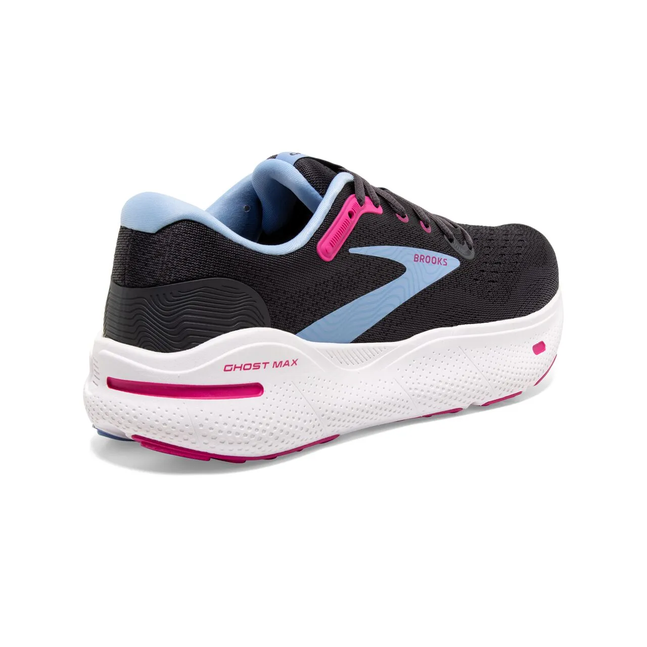 Brooks Ghost Max (Womens) - Ebony/Open Air/Lilac Rose