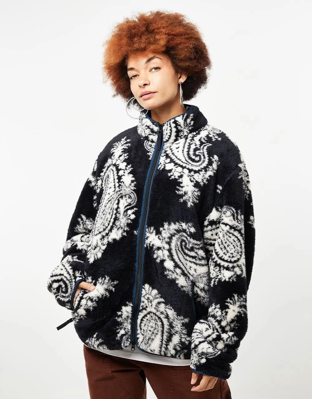 Carhartt WIP Jebson Sweat Jacket - Paisley Big Print/Black/Squid