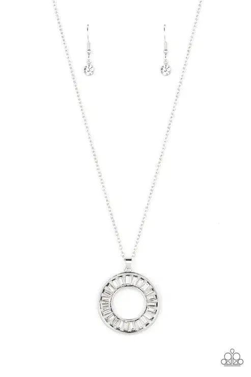 Clique Couture White Rhinestone Necklace - Paparazzi Accessories