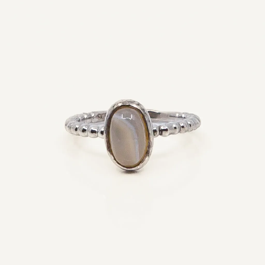 Cosmo Sterling Silver Oval Stack Ring