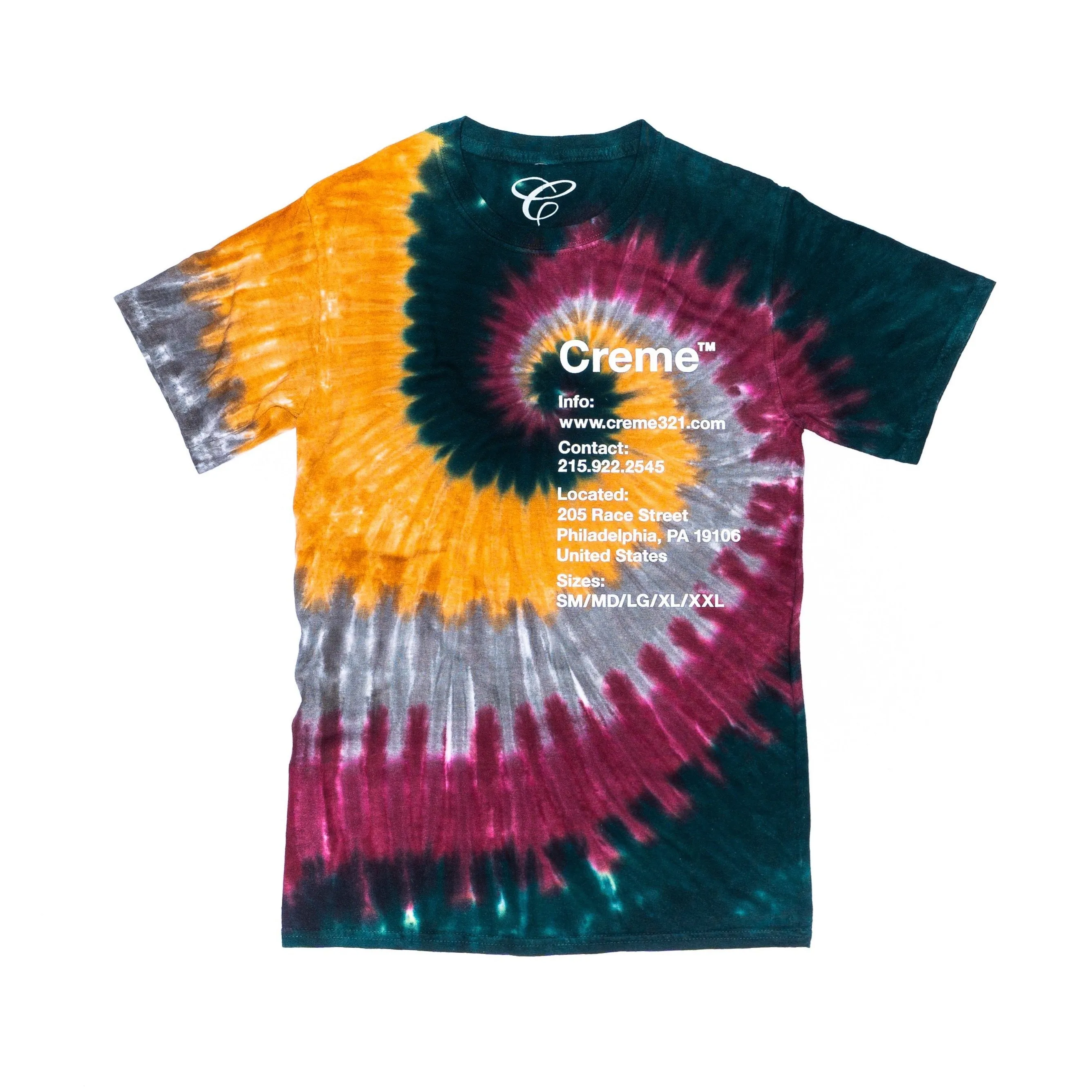 CREME PA INFO TIE DYE TEE - CAMO SPIRAL