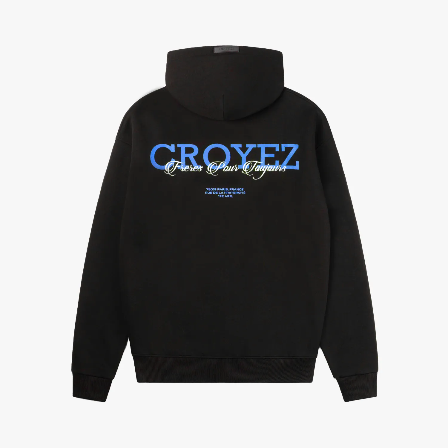 CROYEZ FRÈRES HOODIE - BLACK/COBALT