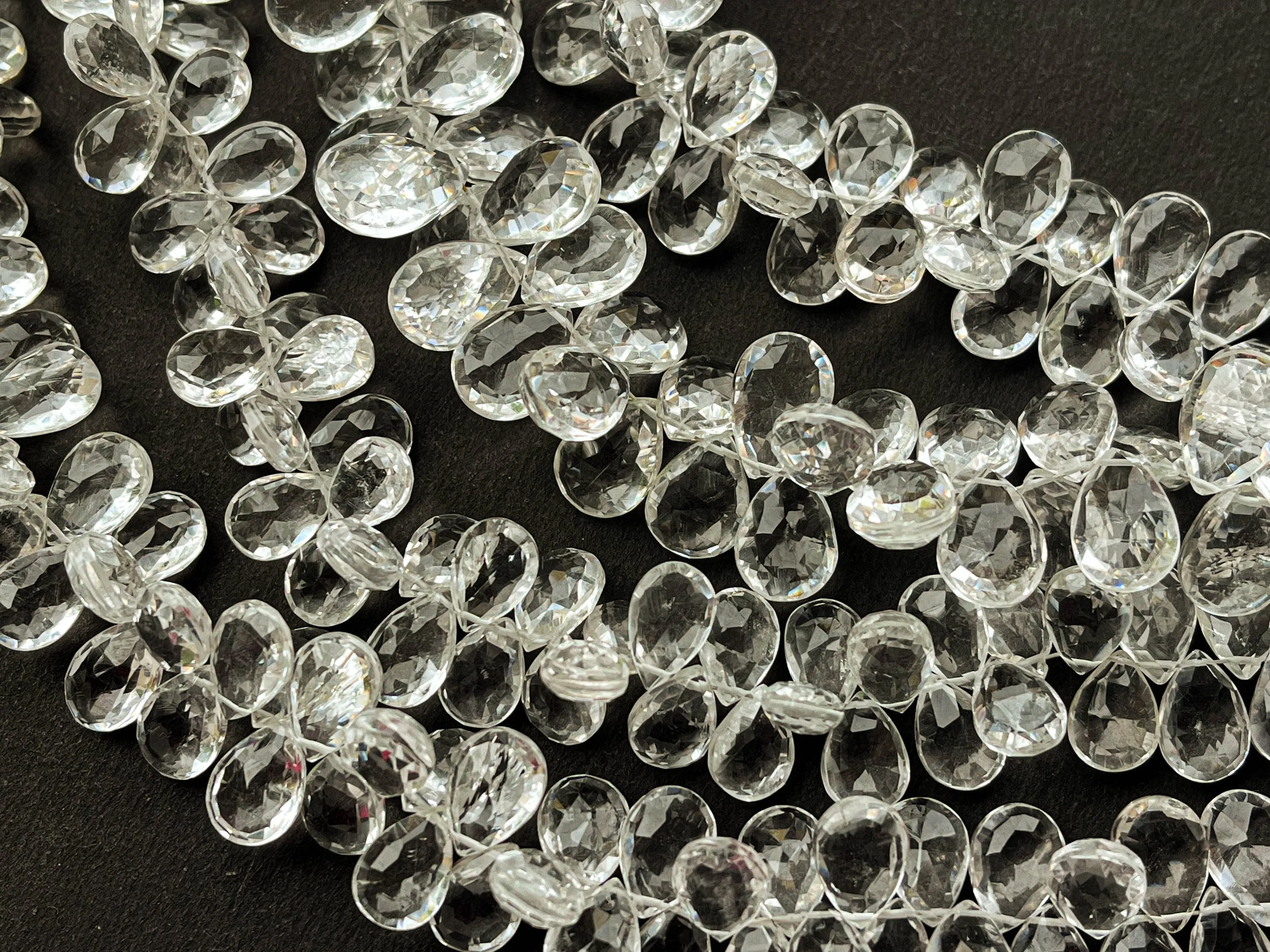 Crystal Briolette Faceted Pear Shape