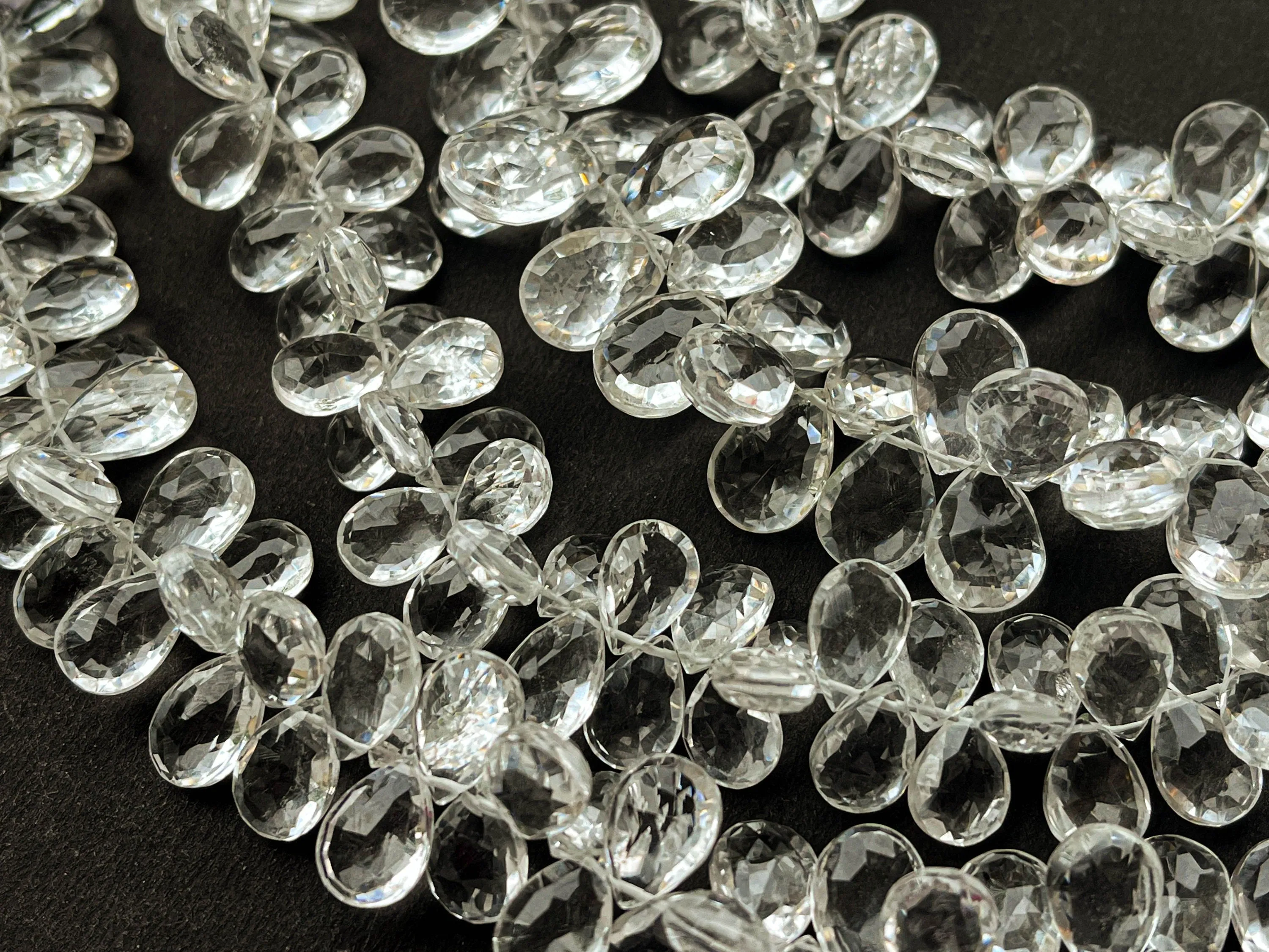 Crystal Briolette Faceted Pear Shape