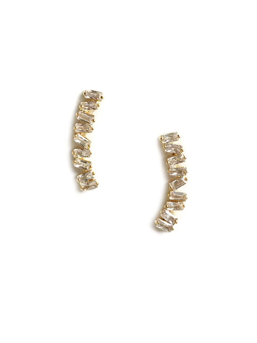 CZ Baguette Ear Climber