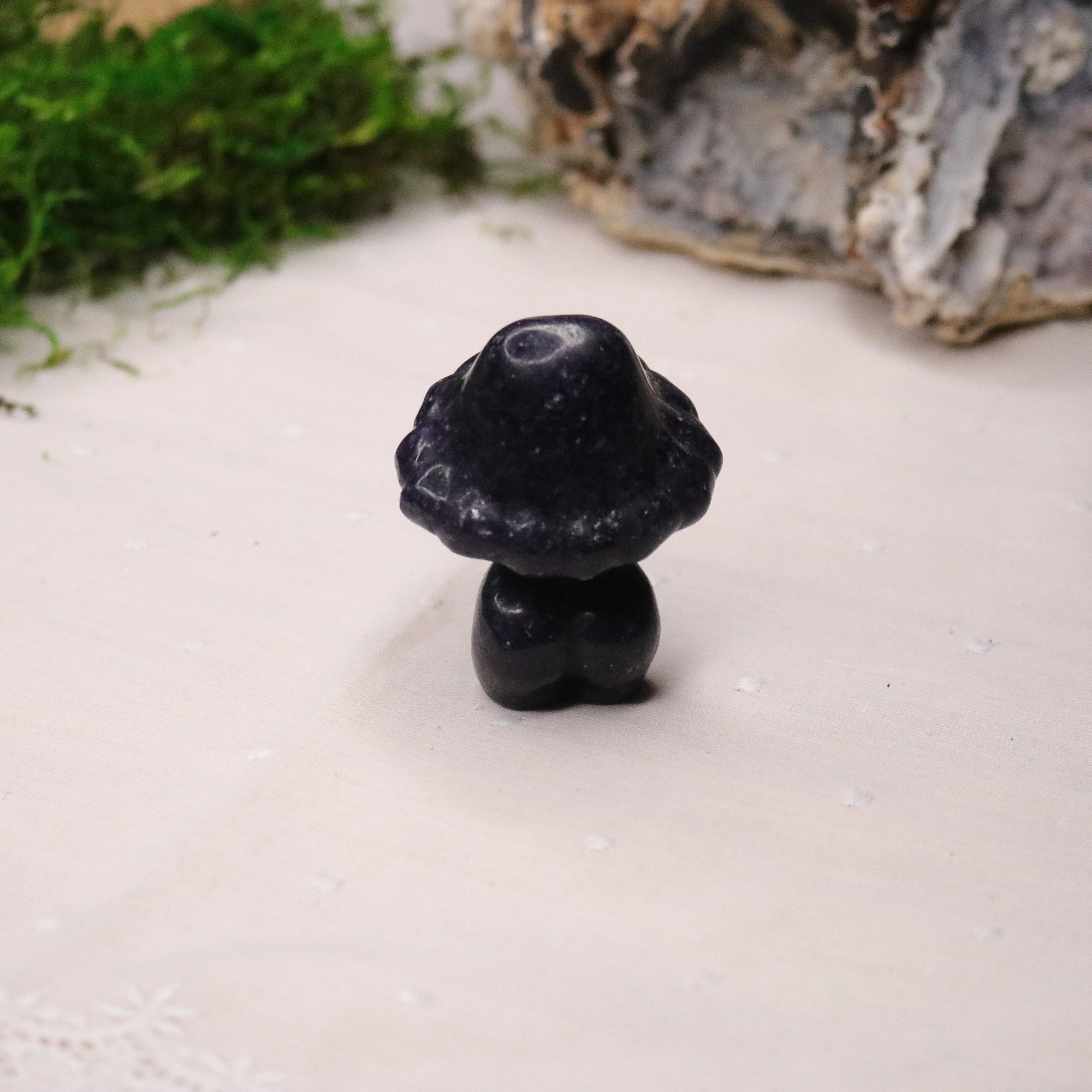 Deep Dark and Sparkling Lepidolite Mushroom Body