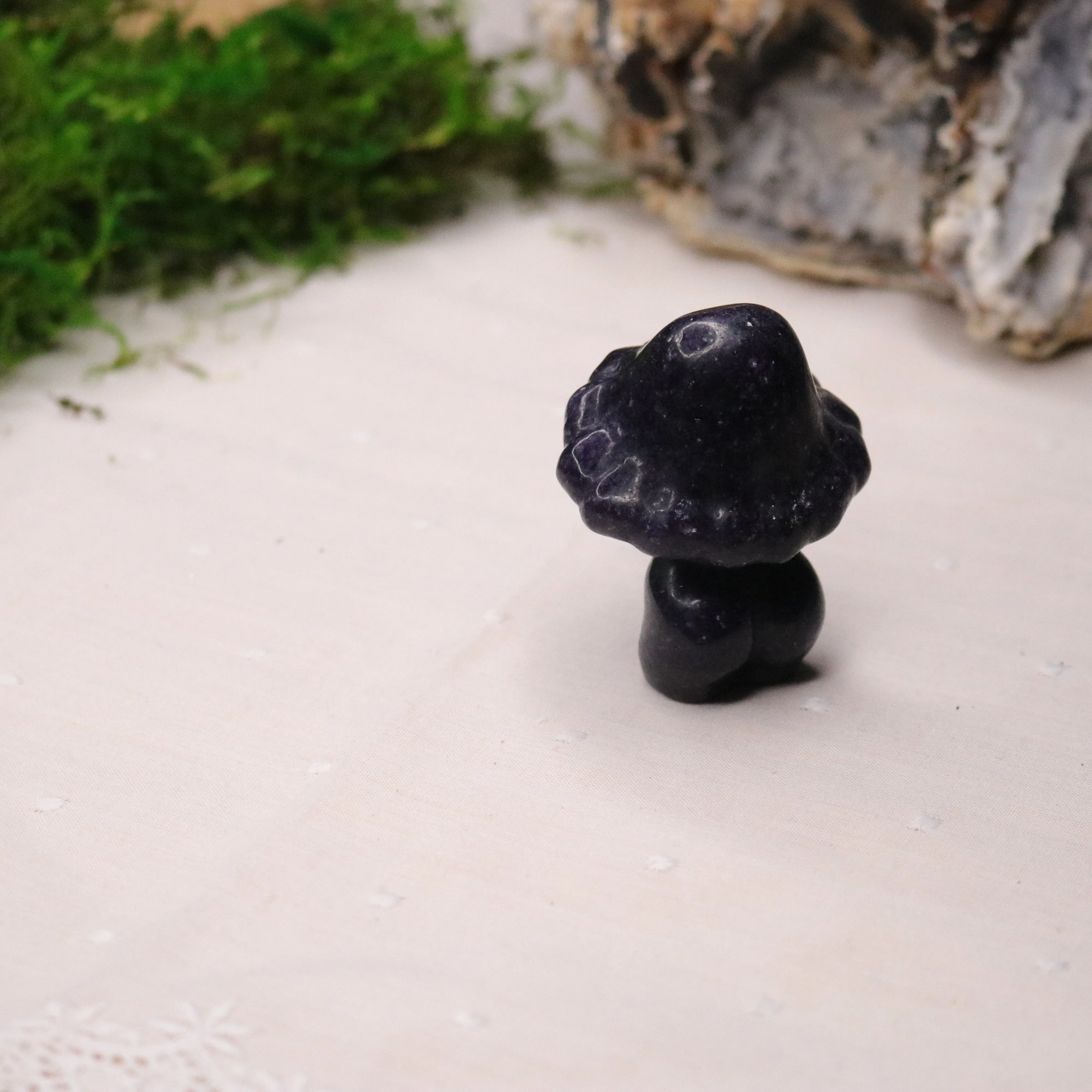 Deep Dark and Sparkling Lepidolite Mushroom Body