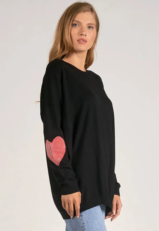 Elan - Tori Oversized Long Sleeve Crew Black