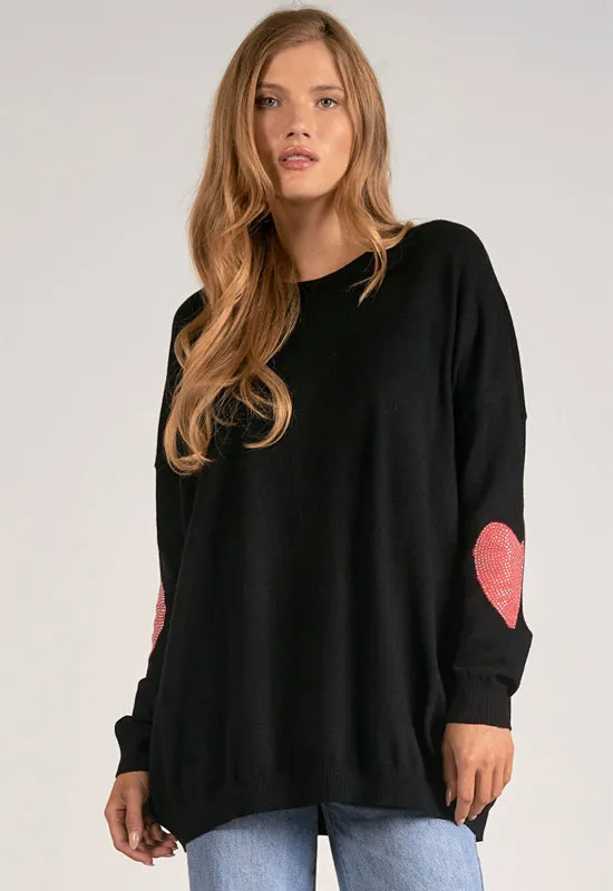 Elan - Tori Oversized Long Sleeve Crew Black