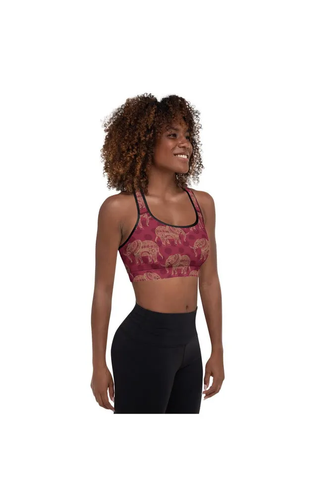 Elephant Mandala Padded Sports Bra