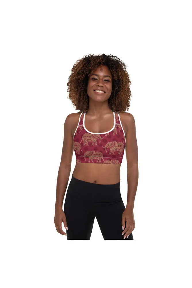 Elephant Mandala Padded Sports Bra