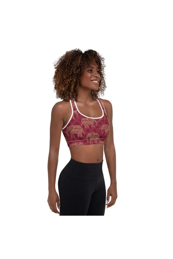 Elephant Mandala Padded Sports Bra