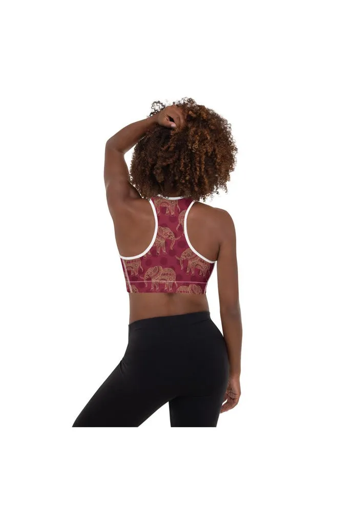 Elephant Mandala Padded Sports Bra