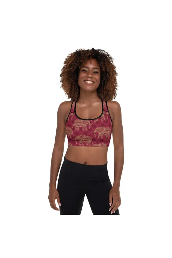 Elephant Mandala Padded Sports Bra