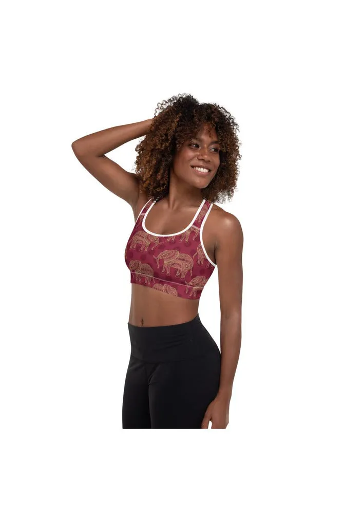 Elephant Mandala Padded Sports Bra