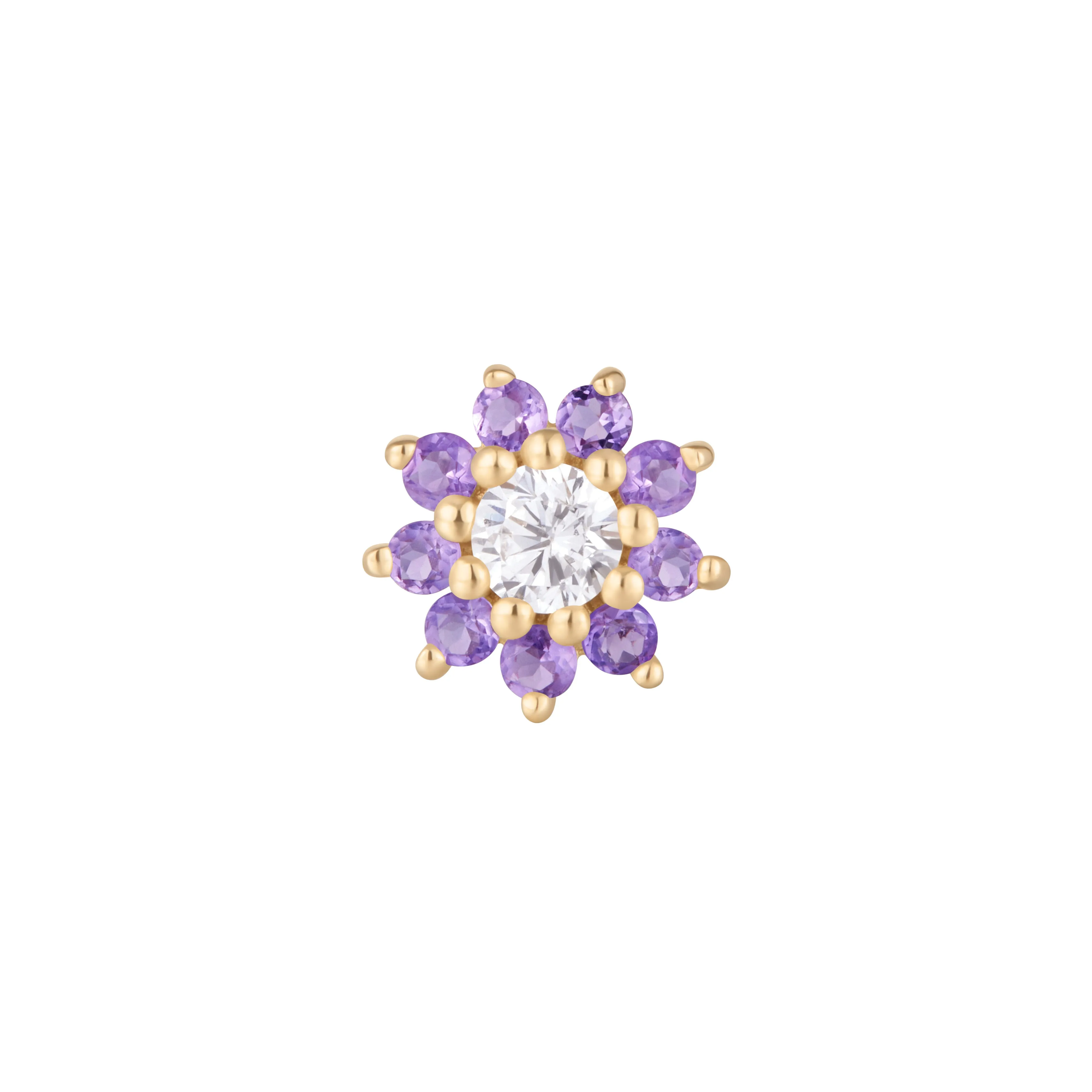 Eloise - Amethyst   CZ - Threadless End