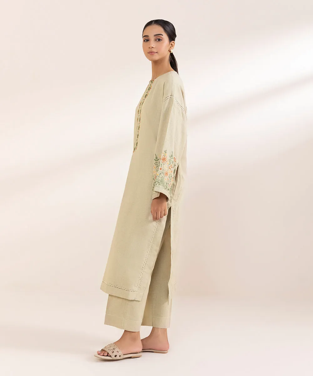 Embroidered Cotton Linen Shirt