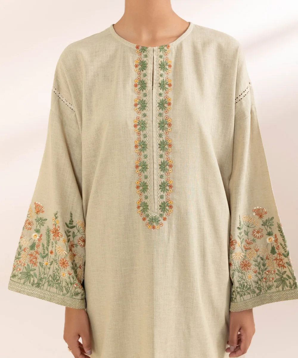 Embroidered Cotton Linen Shirt