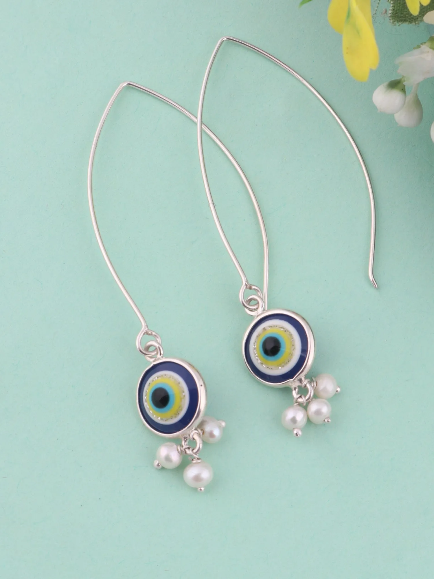 Evil Eye Dangler Earring For Women In 925 Silver