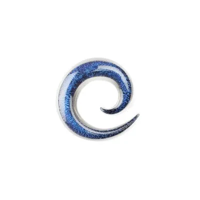 Glass Simple Spiral - Blue Dichro