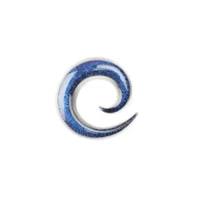 Glass Simple Spiral - Blue Dichro