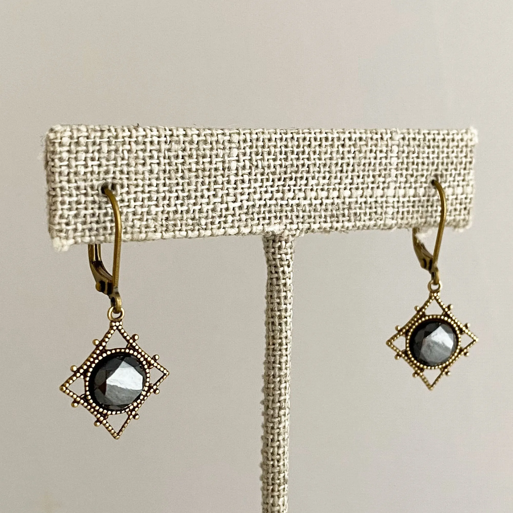 LUIS hematite drop earrings