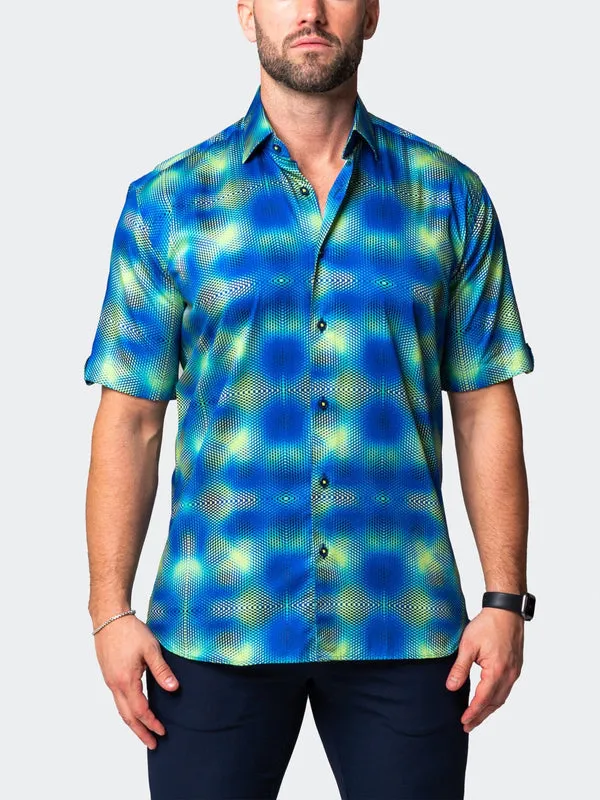 Maceoo Stretch Short-Sleeve Shirt | Galileo Fuzzy Blue