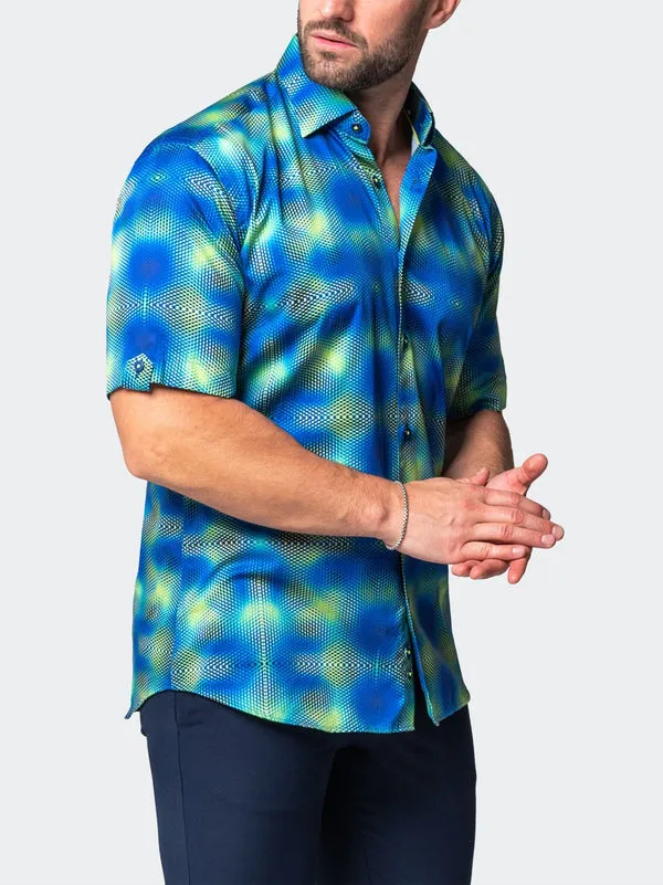 Maceoo Stretch Short-Sleeve Shirt | Galileo Fuzzy Blue