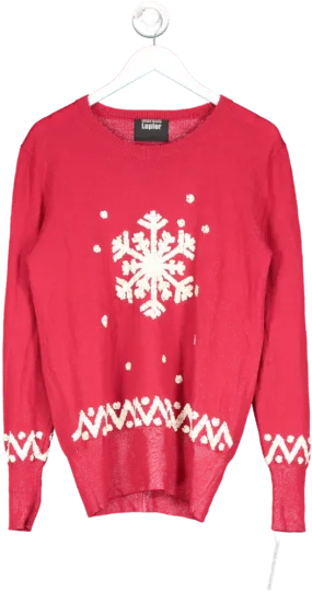 Markus Lupfer Red Snowflake Merino Wool Jumper UK M