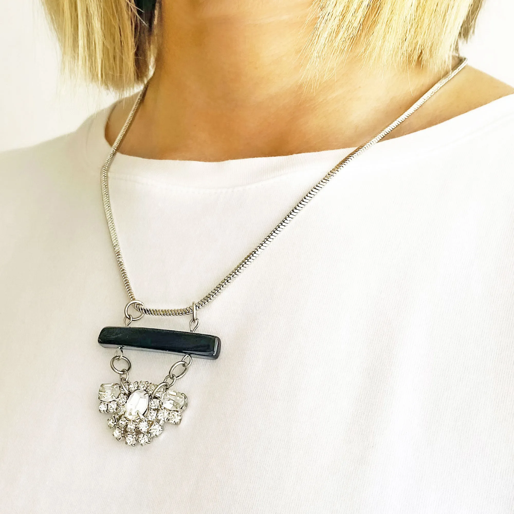 MAXWELL silver crystal necklace