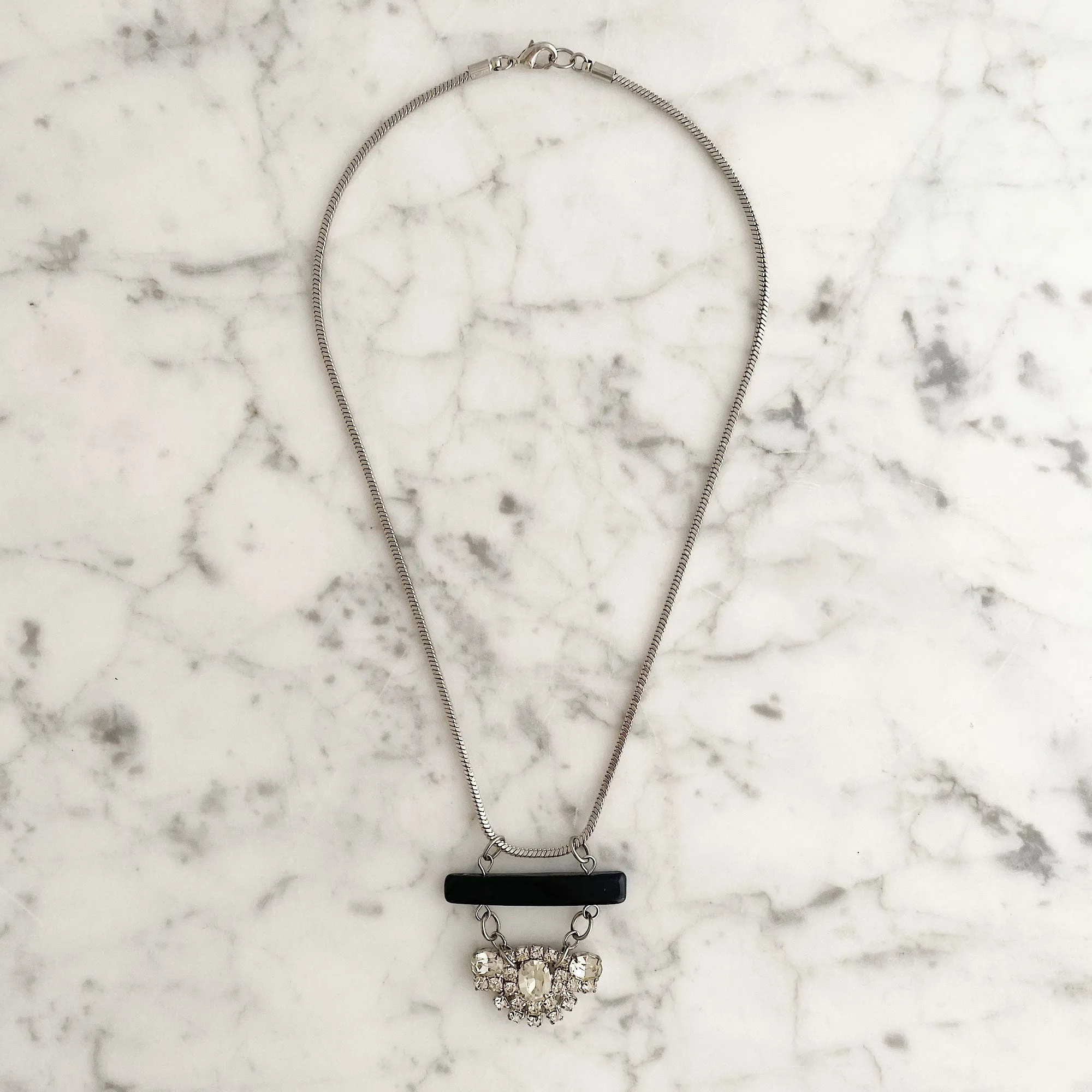 MAXWELL silver crystal necklace