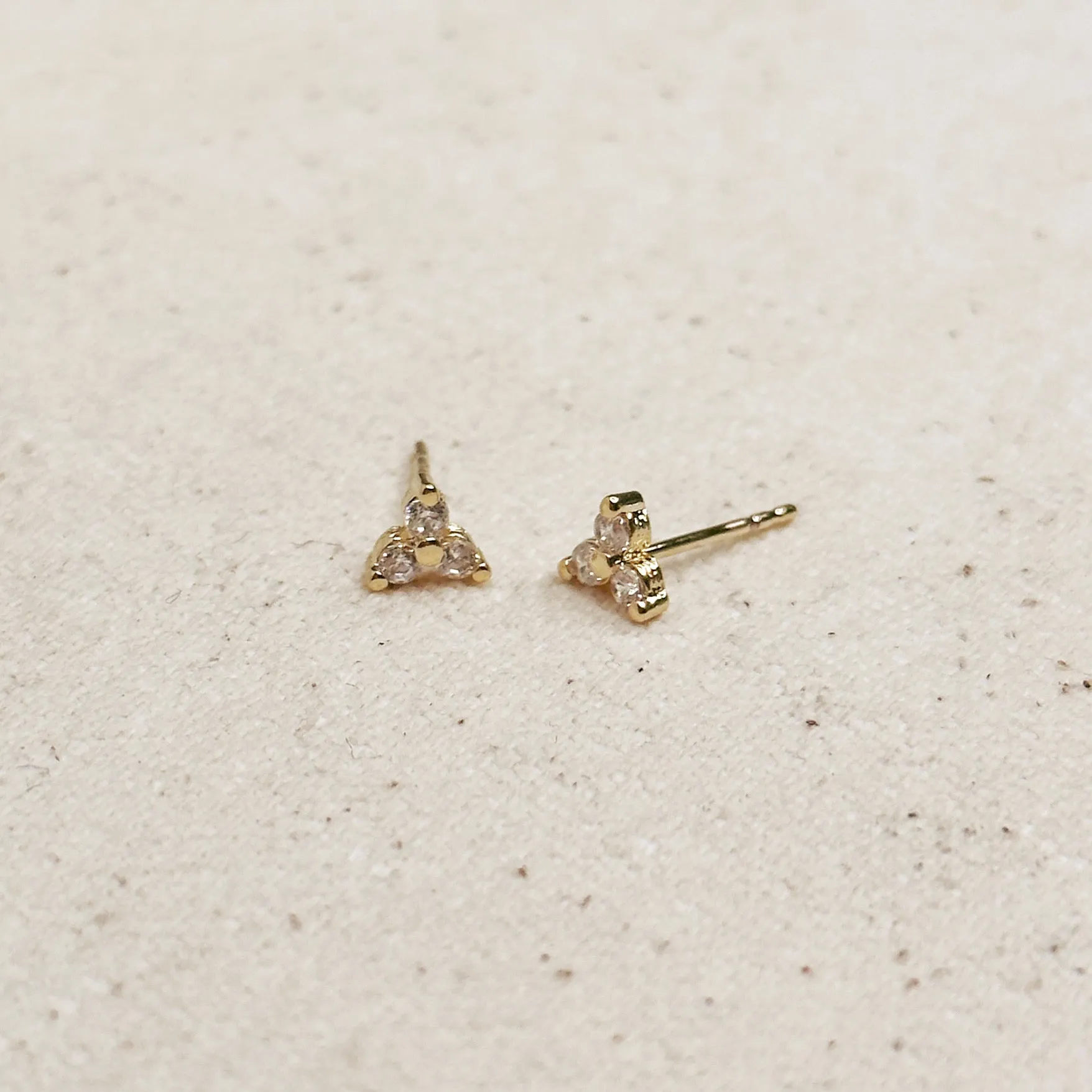 Mini Flower CZ Stud Earrings