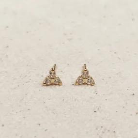 Mini Flower CZ Stud Earrings