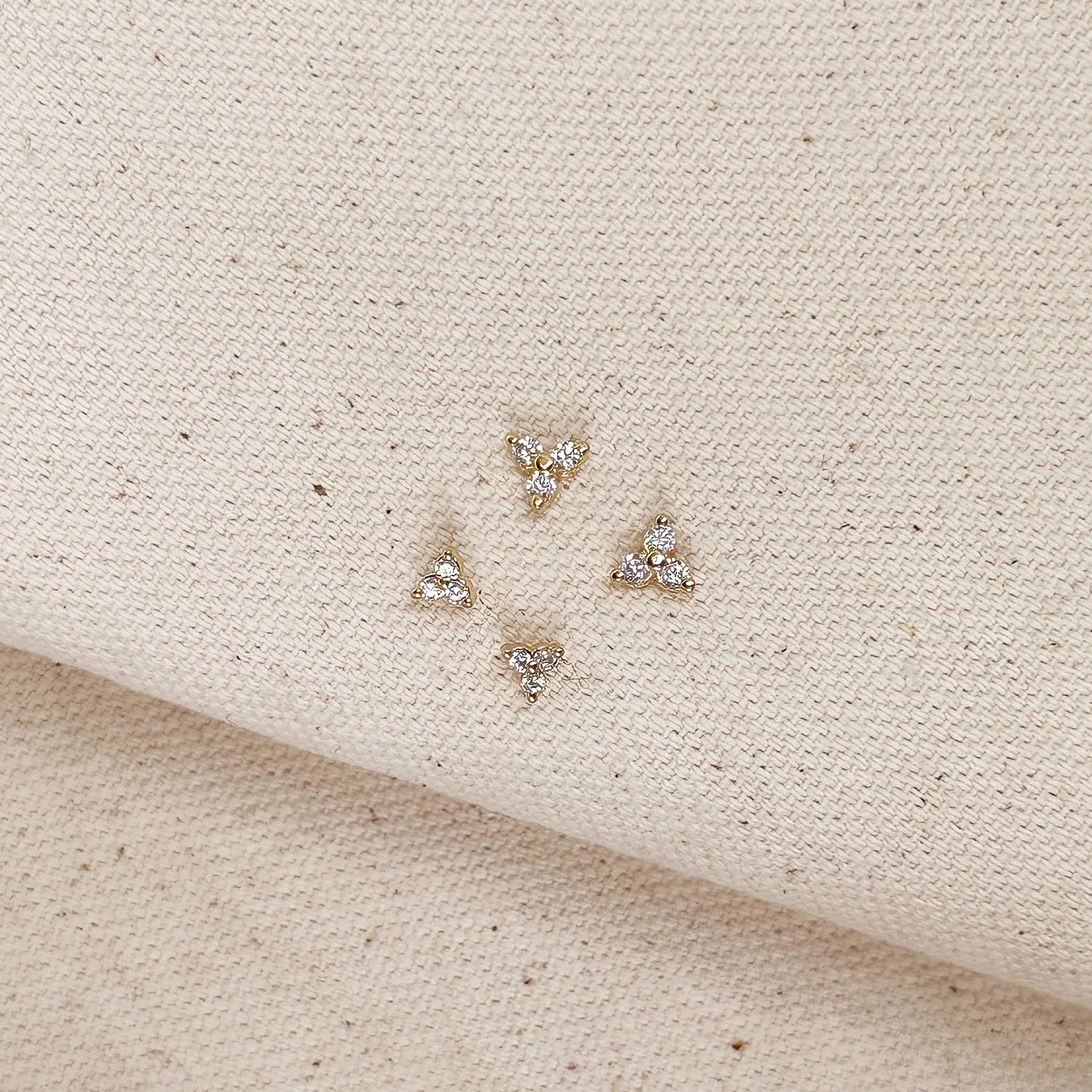 Mini Flower CZ Stud Earrings